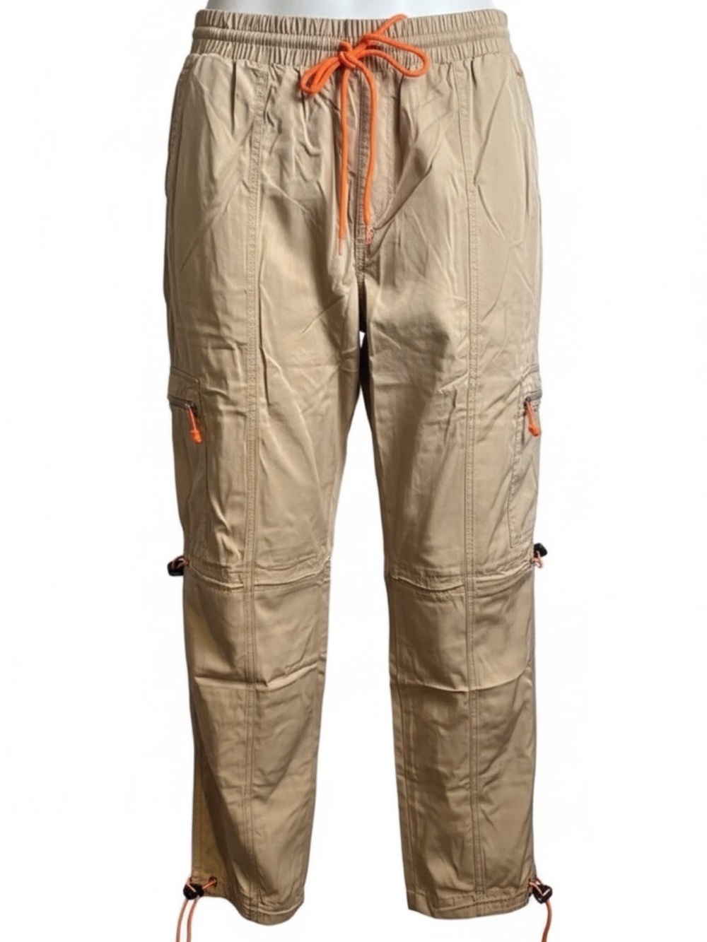 NWT EPTM USA Men’s Adjustable Elastic Cord Hyper Jogger Pants Tan - Size Small - Picture 2 of 8